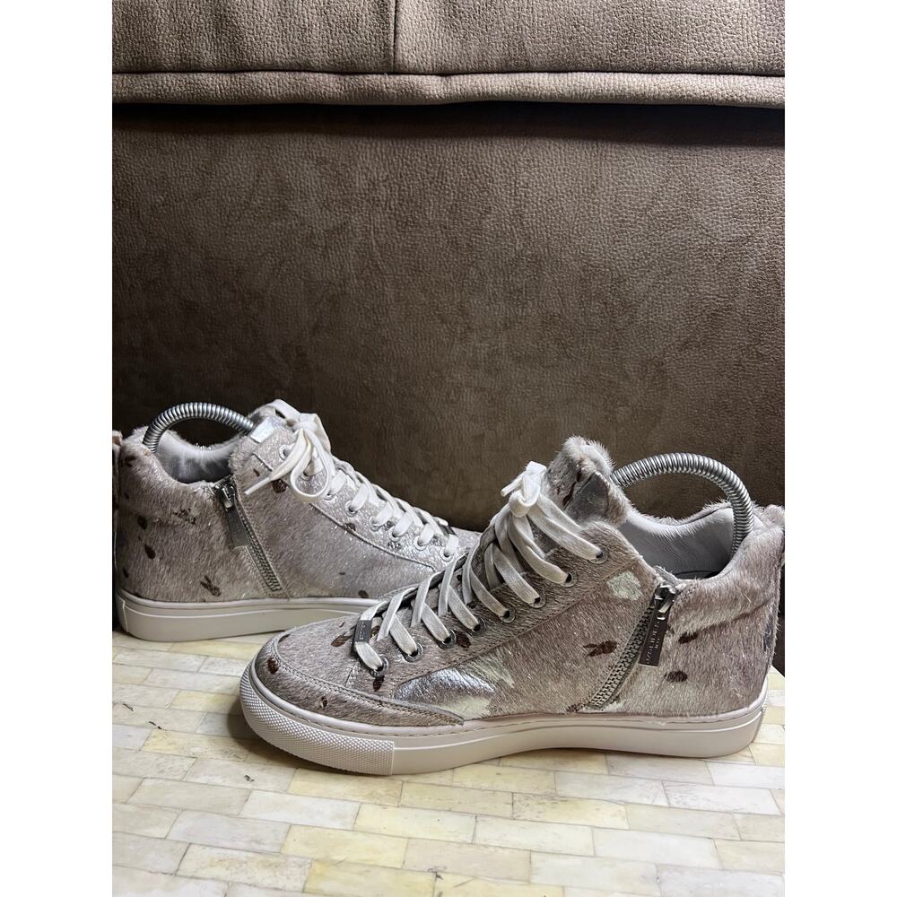 J/Slides Ludlow Metallic Calf Hair High-Top Sneakers - Picture 8 of 12